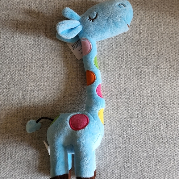 Giraffe kids plushie toy blue and yellow new with tag - Picture 5 of 6